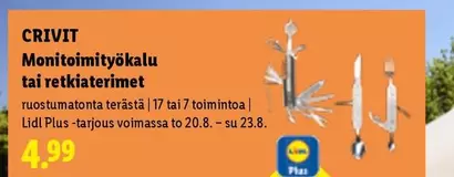 Monitoimityökalu tai retkiteräimet
