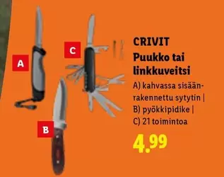 Puukko tai linkkuveitsi