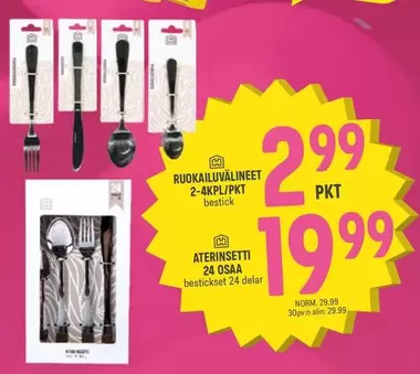 RUOKAIluvälineet 2-4KPL/PKT bestick