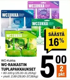 Lime - WC-RAIKASTIN TUPLAPAKKAUKSET