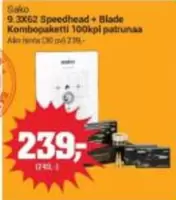 9.3X62 Speedhead + Blade Kombopaketti 100kpl patruunaa