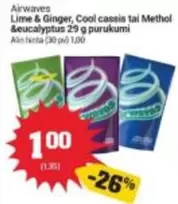 Lime -  & Ginger, Cool cassis tai Methol &eucalyptus