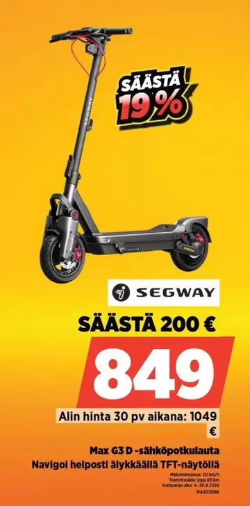 Segway - Max G3 D -sähköpotkulauta