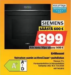 Siemens - Uunipuhdistus