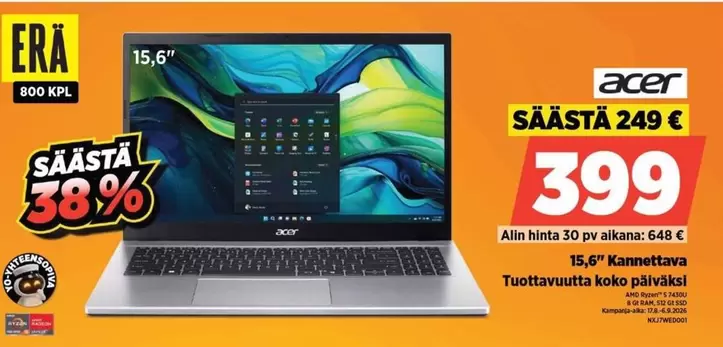 Acer - 15,6" Kannettava