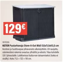 Lukko - Puutarhavaja Store-It-Out Midi 132x71,5x113,5 cm