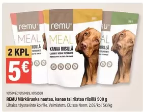 Märkäruoka nautaa, kanaa tai riistaa
