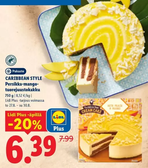 CARIBBEAN STYLE Persikka-mango-tuorejuustokakku