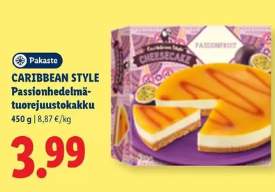 CARIBBEAN STYLE Passionhedelmä-tuorejuustokakku