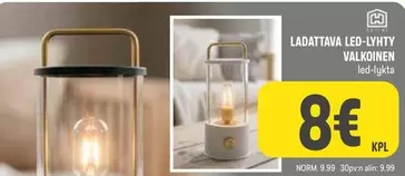 LADATTAVA LED-LYHTY VALKOINEN