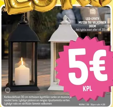 Lyhty musta tai valkoinen