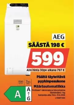 Päältä täytettävä pyykinpesukone