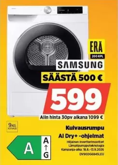 Kulvausrumpu Al Dry+ -ohjelmat