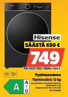 Pyypinpesukone Täyttömääräinen