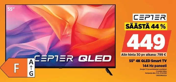 55" 4K OLED Smart TV 144 Hz paneeli