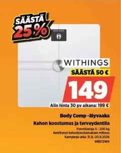 Body Comp -älyvaaka Kehon koostumus ja terveydentila