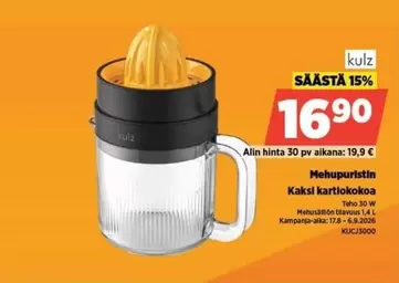 Mehuripustin Kaksi kartiokokoa