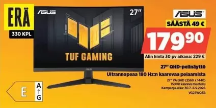Asus - 27" QHD-pelipöytä