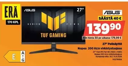 Asus - 27" Pelinäyttö