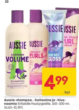 Shampoo, -hoitoaine ja -hiusnaamio
