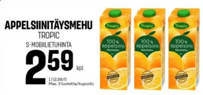 APPELSINI
TÄYSMEHU