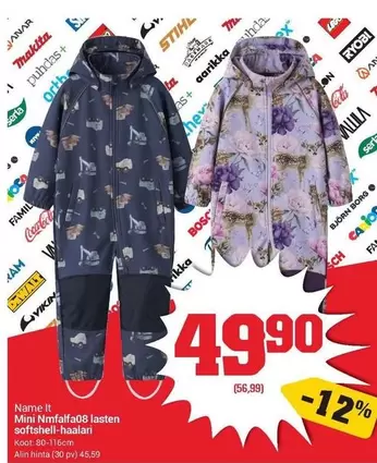 Makita - Name It Mini Nmfallfa08 lasten softshell-haalari
