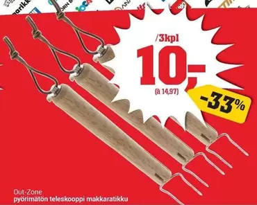 pyrimätön teleskooppi makkaratikku