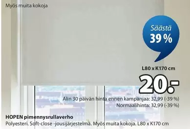 HOPEN pimennyysrullaverho