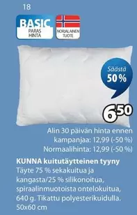 KUNNA kuitutäytteinen tyyny