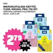 Sini - MIKROKUITUIIINA KEITTIÖ, YLEIS, IKKUNA, PEILI TAI WC