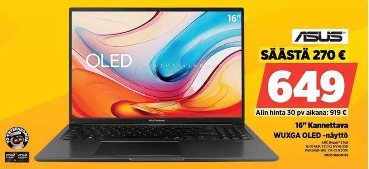 Asus - Kannettava WUXGA OLED-näyttö