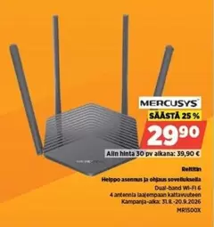 Dual-band Wi-Fi 6 MR1500X