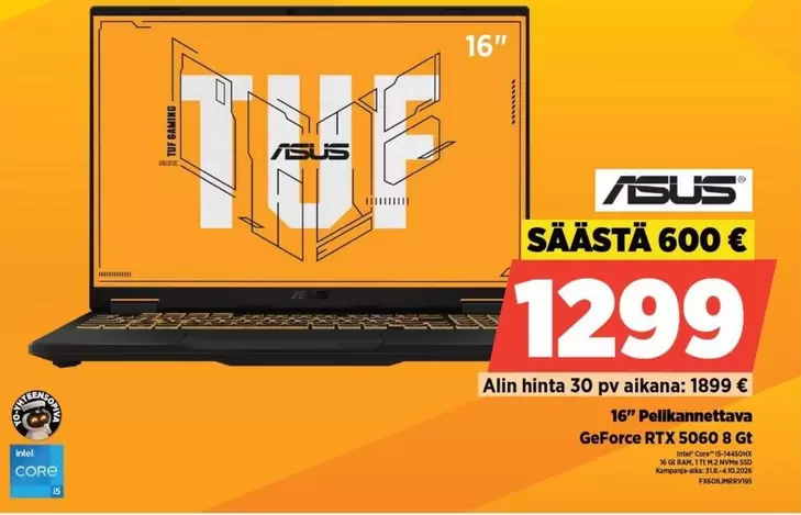 Asus - 16" Pelikannettava GeForce RTX 5060 B Gt