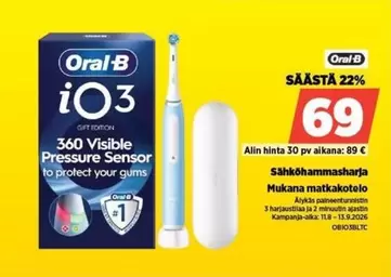 Oral B - iO3 360 Visible Pressure Sensor to protect your gums