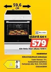 Kätevä Hob2Hood-ominaislaatuinen uunin tilavuus: 73 L Katalyyttinen puhdistus