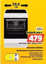 Keraaminen liesi CCB6400BBW