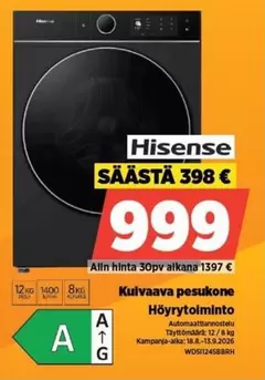 Kulvaava pesukone Höyrytoiminto