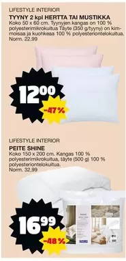 TYYNY 2 kpl HERTTÄ TAI MUSTIKKA