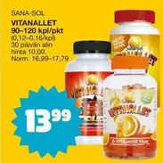 VITANALLETT 90-120 kpl/pkt (0,12-0,16/kpl)
