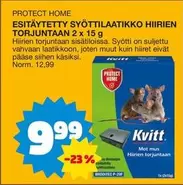 ESITÄYTETTY SYÖTTILAATIKKO HIIRIEN TORJUNTAAN 2 X 15 g