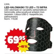 LED-VALOMASKI 72 LED + 72 INFRA