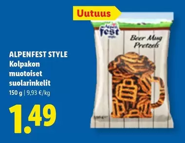 Kolpakon muotoiset suolarinkelit