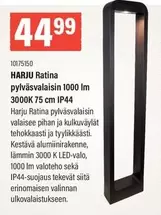 HARJU Ratina pylväsvalaisin 1000 lm 3000K 75 cm IP44