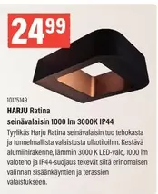 HARJU Ratina seinävalaisin 1000 lm 3000K IP44