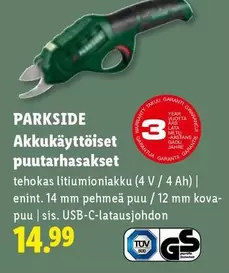 Akkukäyttöiset puutarhasakset