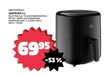 Obh Nordica - AIRFRYER 5 L