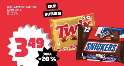 Snickers - SUKLAAPATUKKAPUSSI MINIS