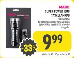 SUPER POWER 1600 TASKULAMPPU