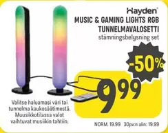 MUSIC & GAMING LIGHTS RGB TUNNELMAVALOSETTI stämningsbelysning set