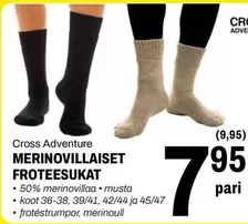 Cross - MERINOVILLAISET FROTEESUKAT